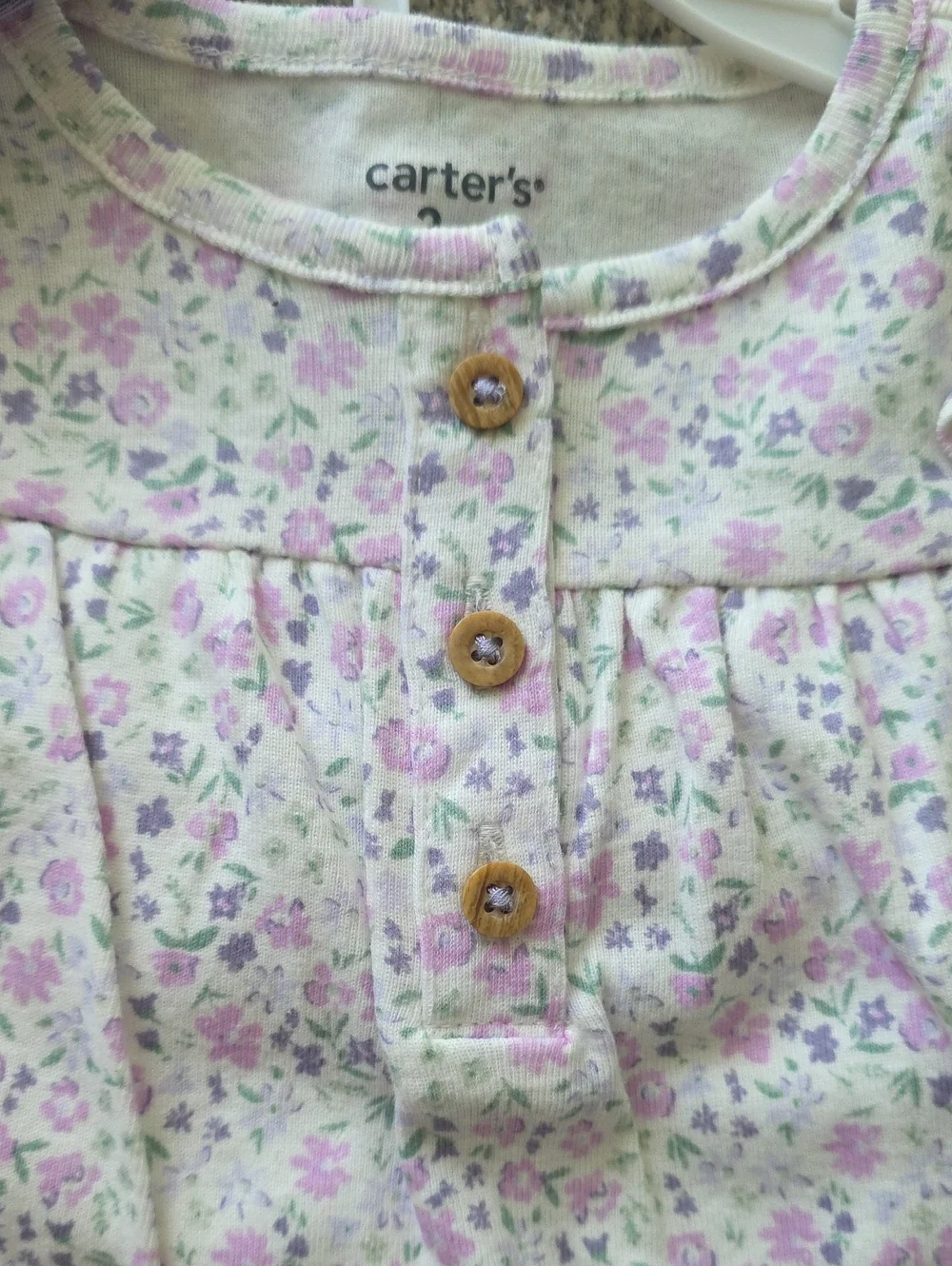 Carter's Purple Floral Top with Lilac Leggings, Socks & Headband